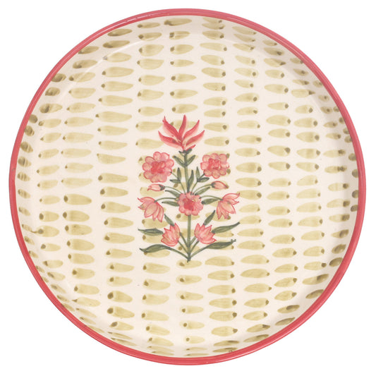 Textured Motif Platter 12" T Ð Hand-Painted Ceramic Serveware