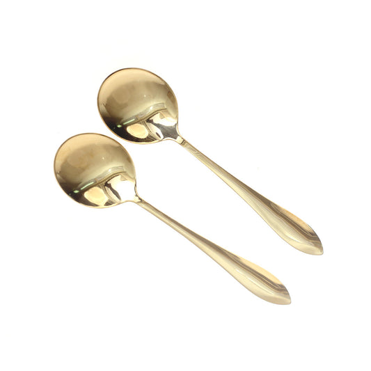 2Pcs Golden Curry Spoon Set Ð Pioneer Series | Elegant Serving Spoons