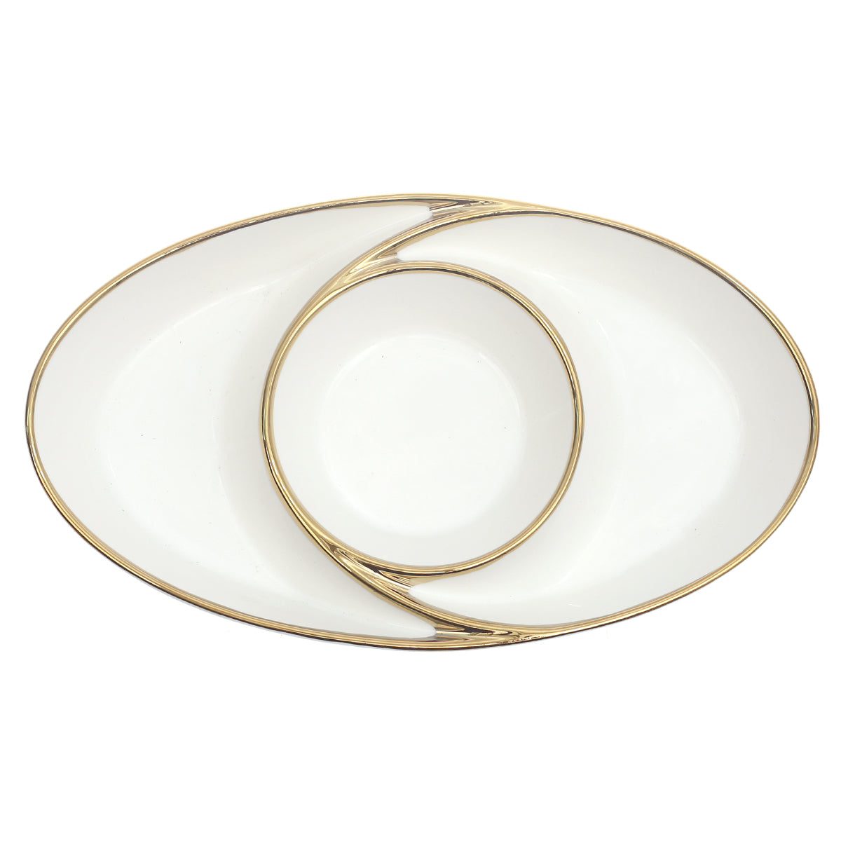Portion Dish with Base Ð Gold Rimmed (7801-GOLD)