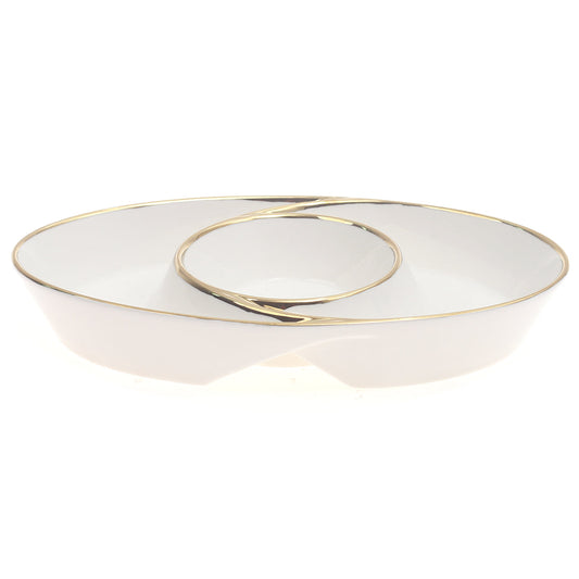 Portion Dish with Base Ð Gold Rimmed (7801-GOLD)
