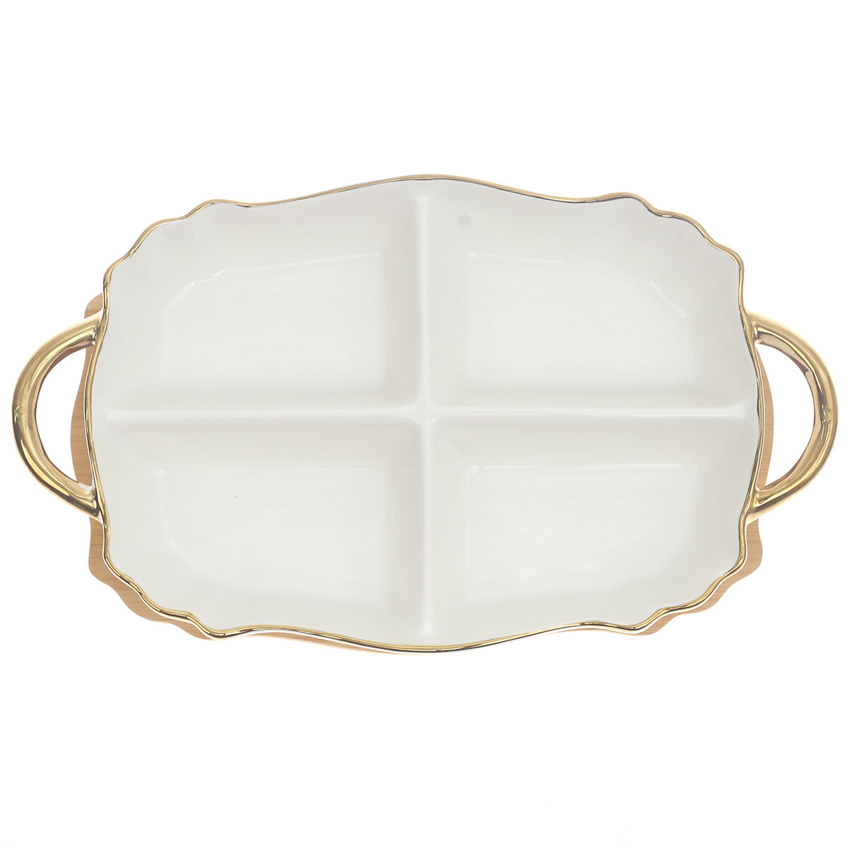 Portion Dish with Base Ð Gold Rimmed 7801