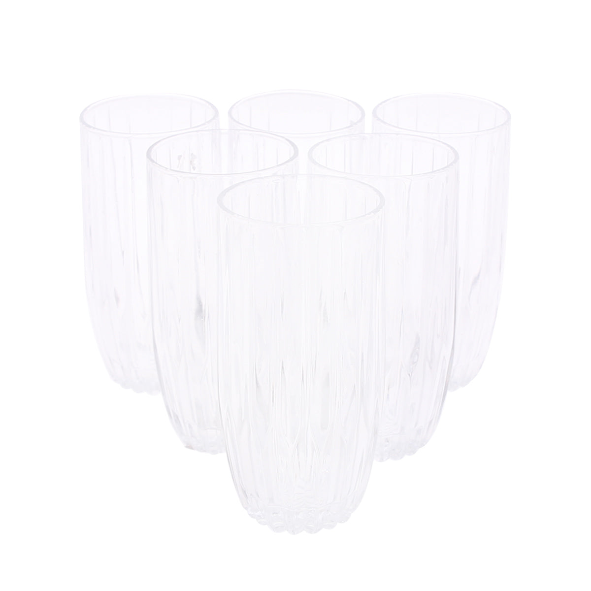 6PCS Glass Set Ð 355ml | Elegant Vertical Ripple Drinking Glasses