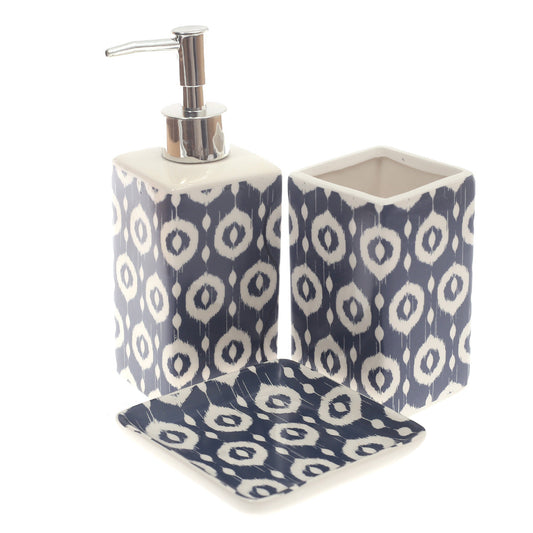 3Pcs Bath Set Blue 8 X 8 Inch Gs-01