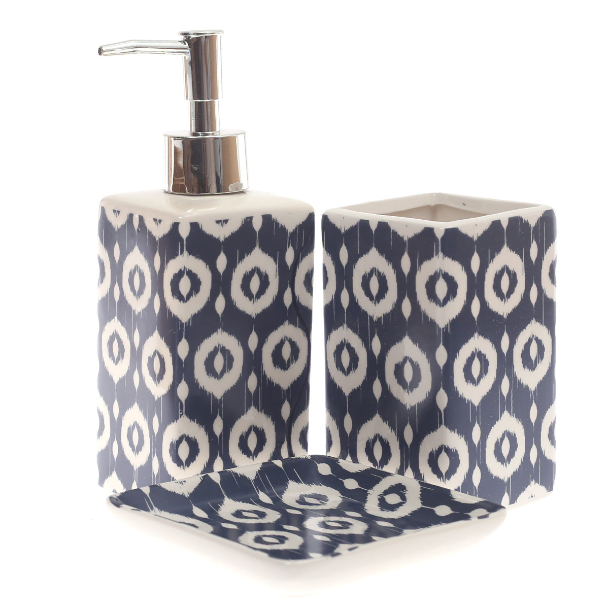 3Pcs Bath Set Blue 8 X 8 Inch Gs-01