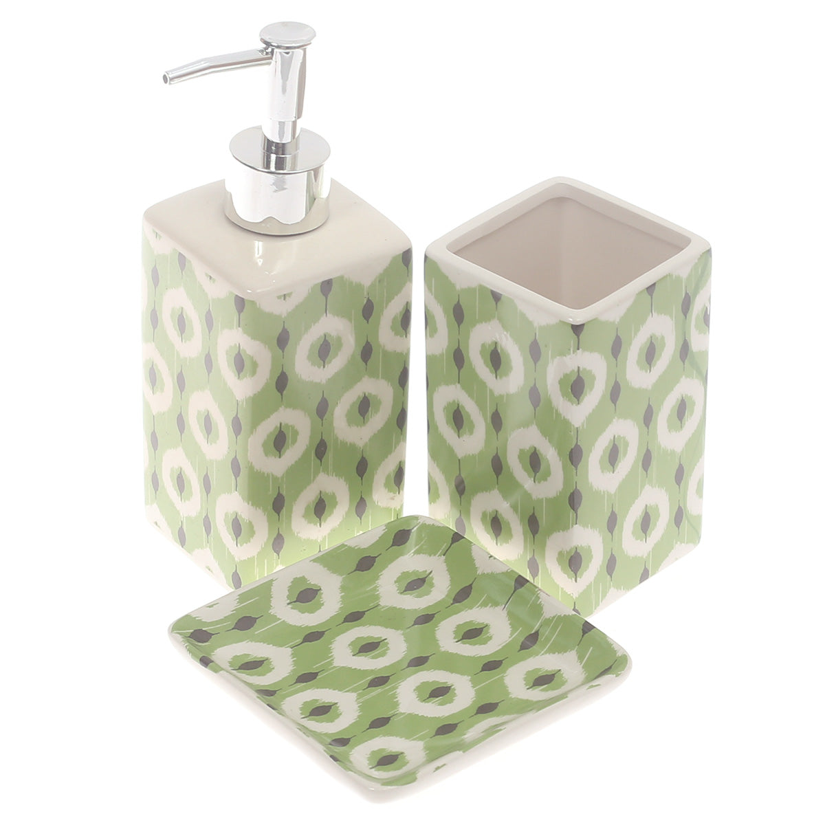 3Pcs Bath Set Green 8 X 8 Inch Gs-01