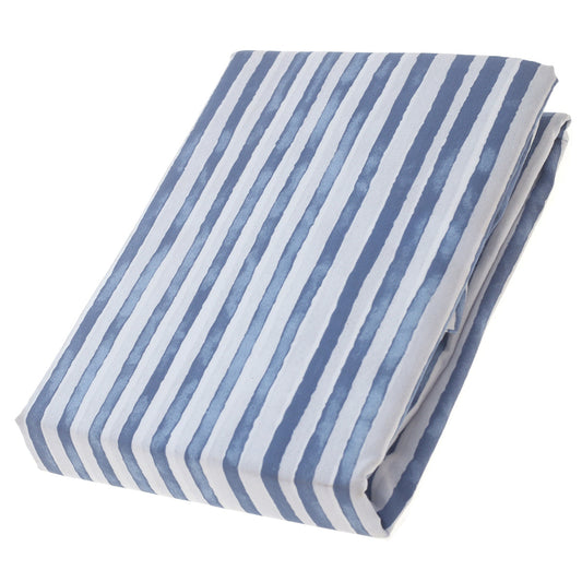 Blue & White Stripe Double Bed Sheet 96x102"
