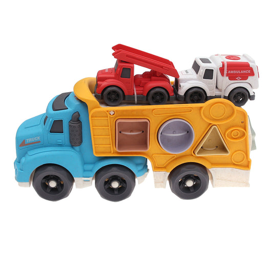Free Wheel Transport Truck with 2 Mini Cars Ð Toy Vehicle Set for Kids