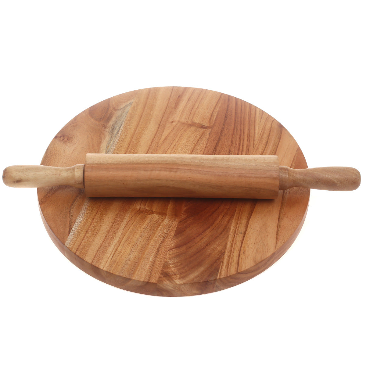Wooden Rolling Pin with Board Set - 2 Piece Baking Kit - Non-Slip Dough Roller & Pastry Mat - ayshpk