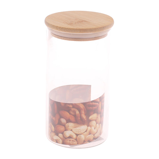 Round Glass Jar 320ml Ð GPG10-320/L3 with Airtight Bamboo Lid
