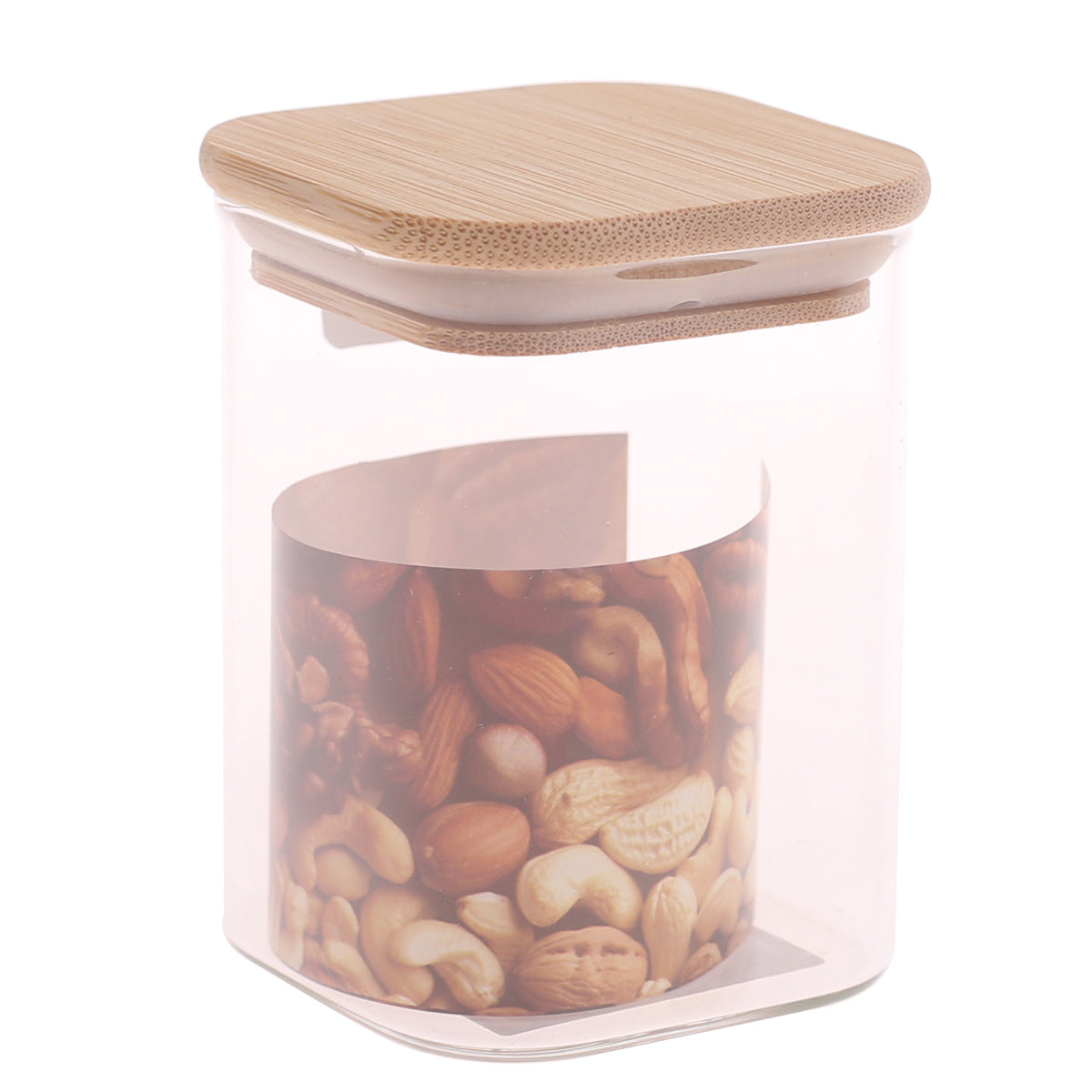 Square Glass Jar 230ml Ð GPG16-230/L3 with Bamboo Lid