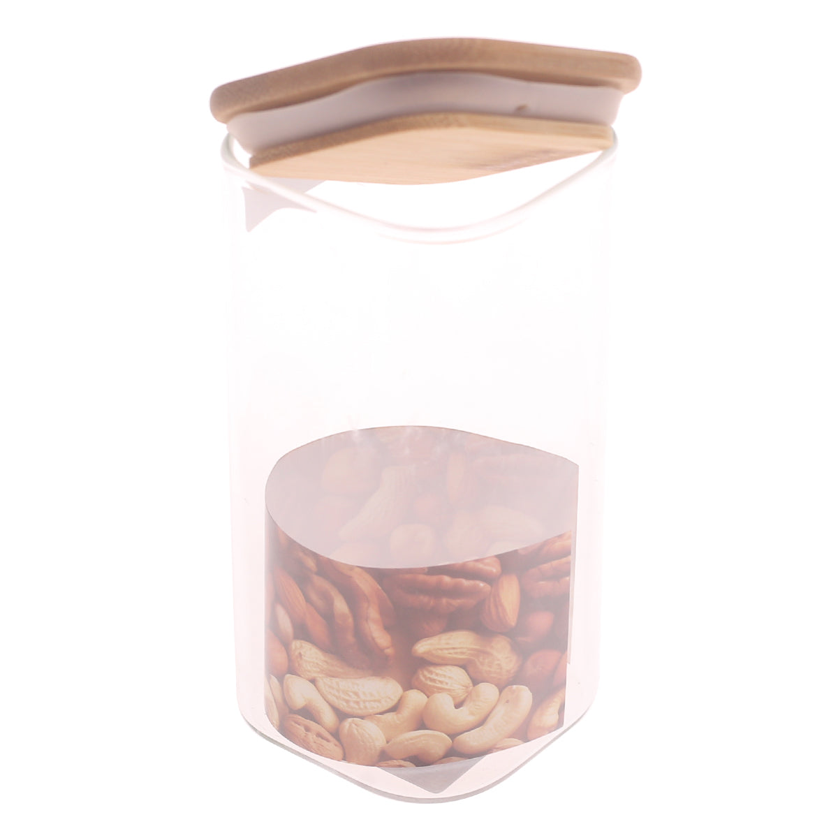 Square Glass Jar 330ml Ð GPG16-330/L3 with Bamboo Airtight Lid