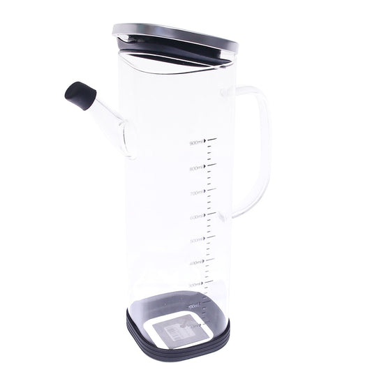 Glass Oil Jug Large Ð OF-12 | 900ml with Measurement Marks & Spill-Proof Spout