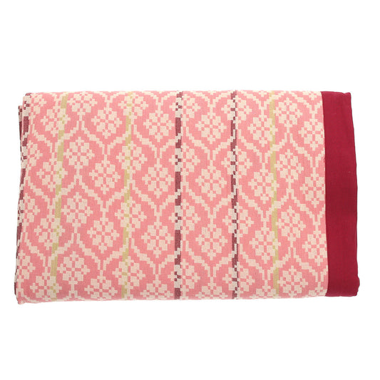 Gul Motif Bed Cover Ð 94x102 Inches | Traditional Pattern in Soft Pink & Maroon