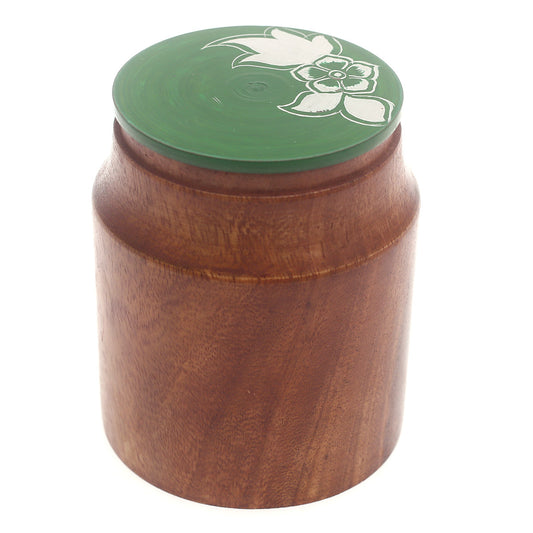 Wooden Decorative Jar Ð Green | Stylish Home Accent Piece