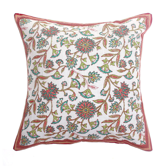 Gul Floral Cotton Cushion Cover Ð 18x18 Inch Decorative Throw Pillow Cover