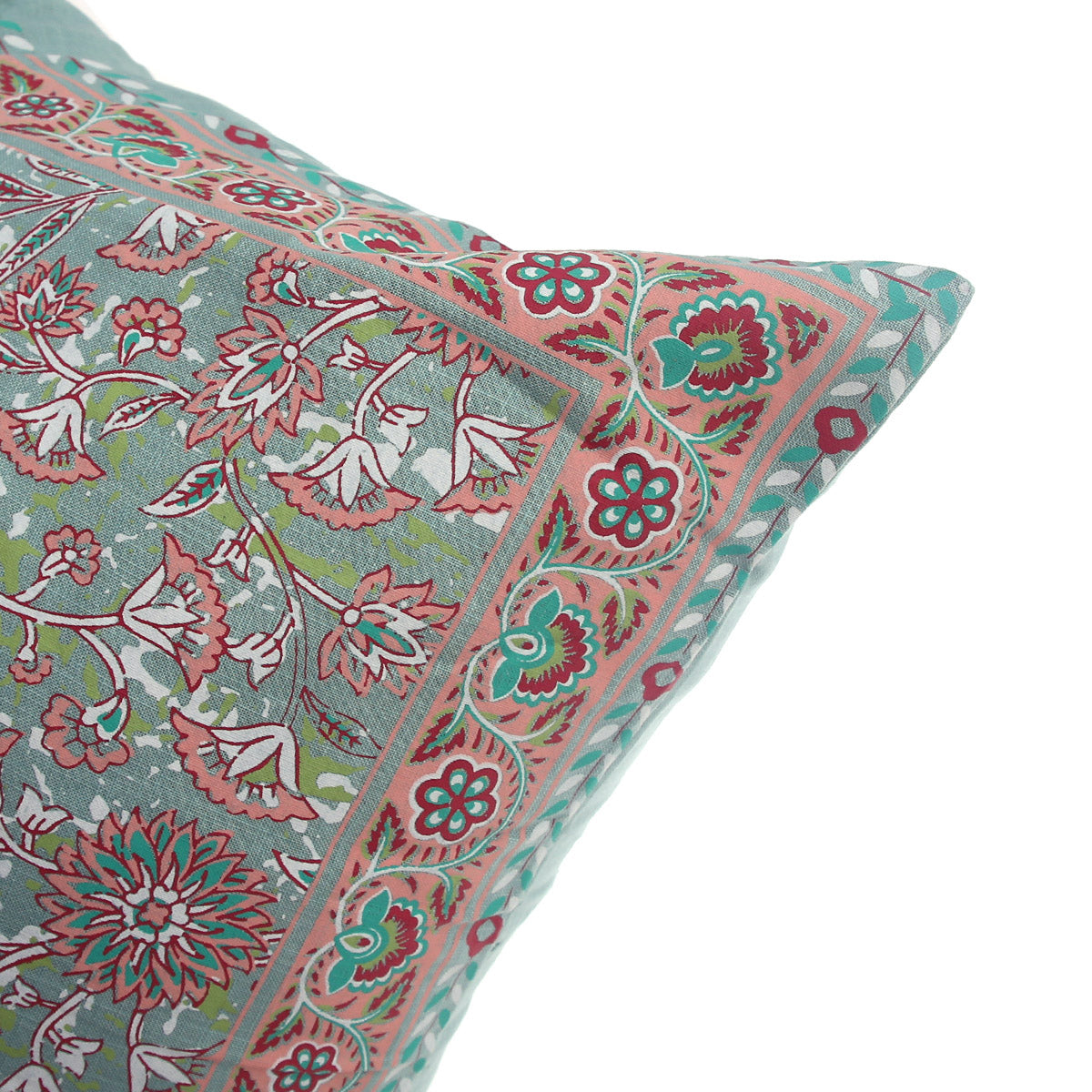 Mehr Floral Cotton Cushion Cover Ð 20x20 Inch Decorative Square Throw Pillow Case