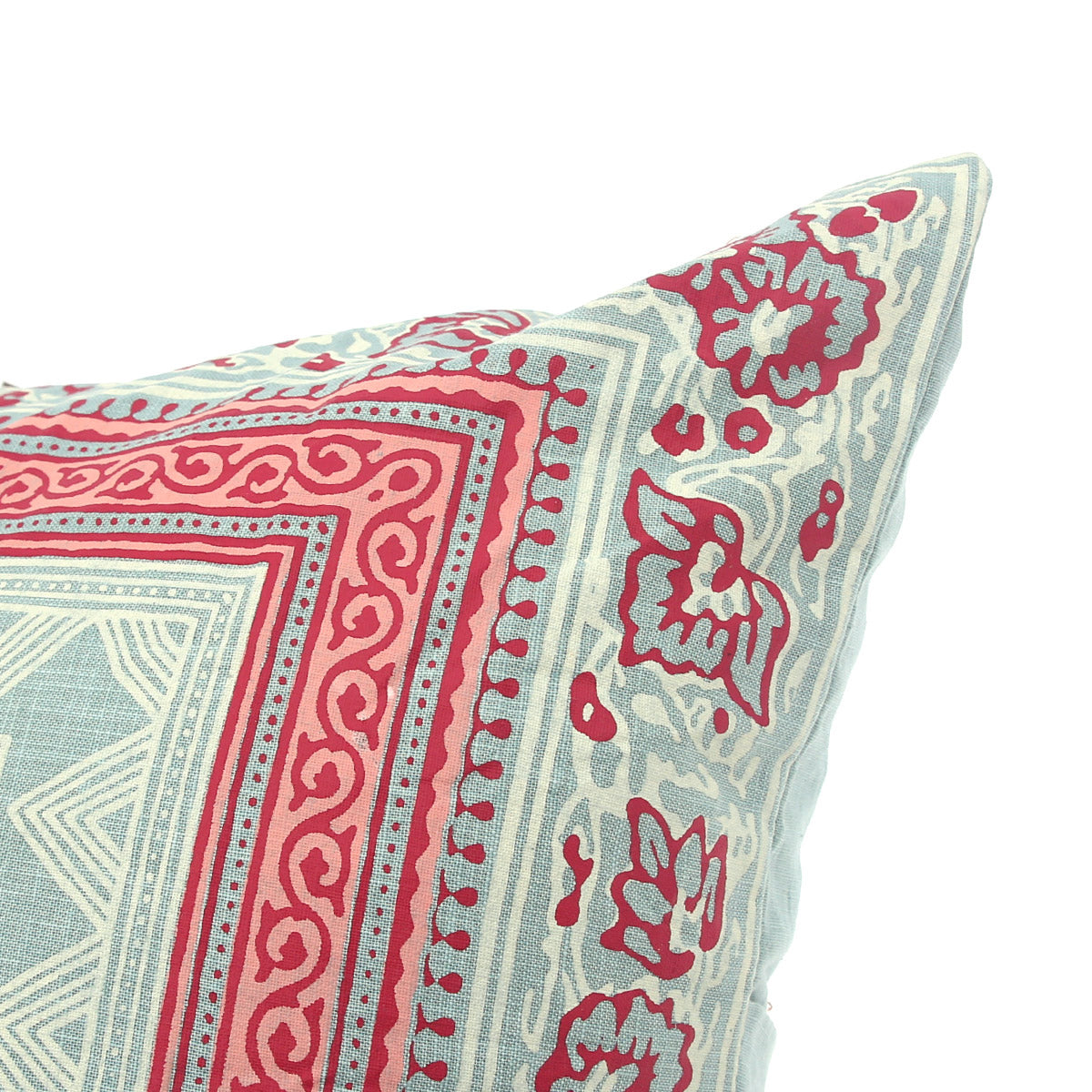 Noor Jaal Cotton Cushion Cover Ð 18x18 Inch Square Vintage Block Print Throw Pillow