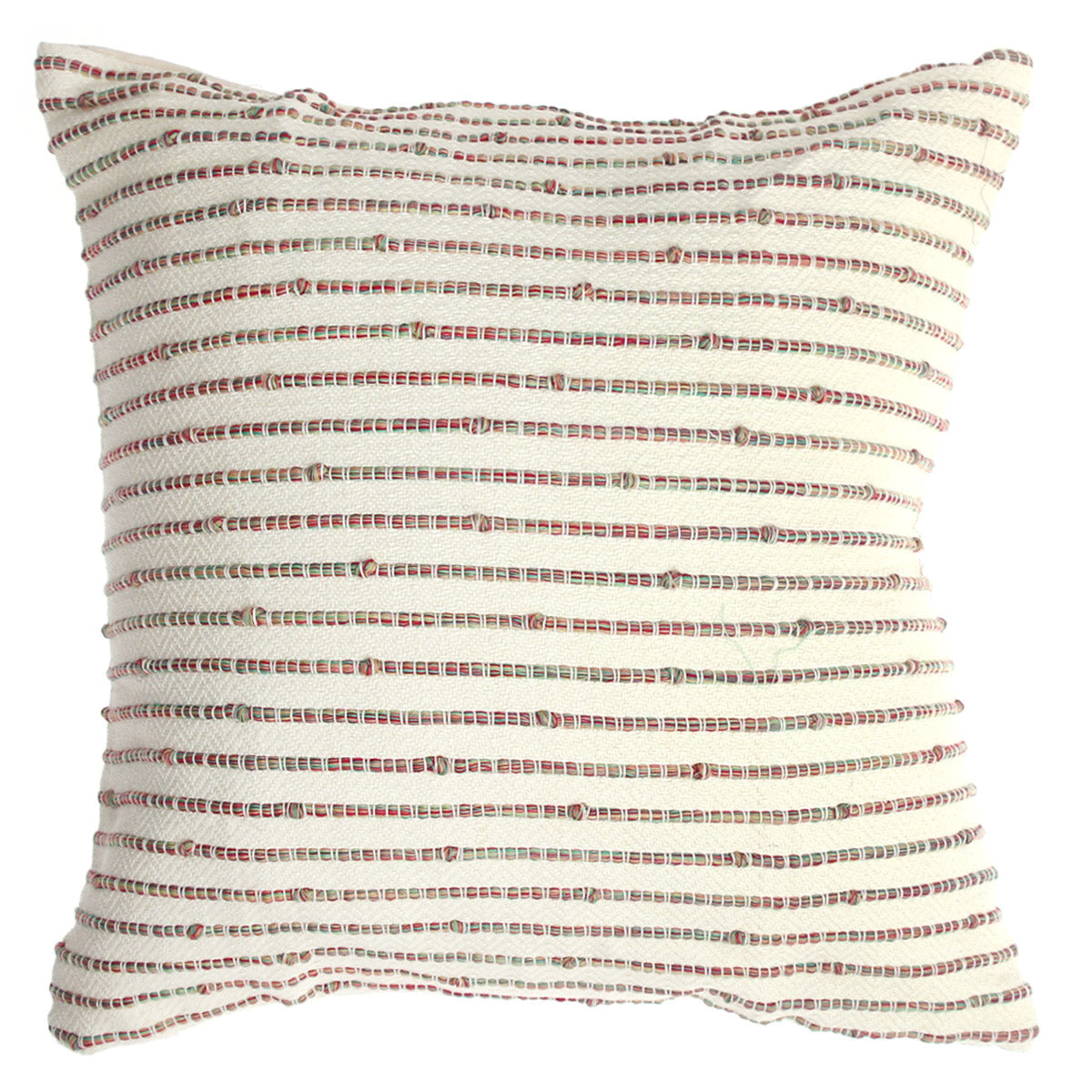 Rang Textured Cushion Cover 20x20 Ð Handwoven Cotton Throw Pillow in Neutral Earth Tones