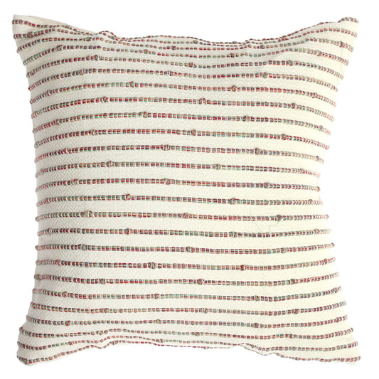 Rang Textured Cushion Cover 20x20 Ð Handwoven Cotton Throw Pillow in Neutral Earth Tones