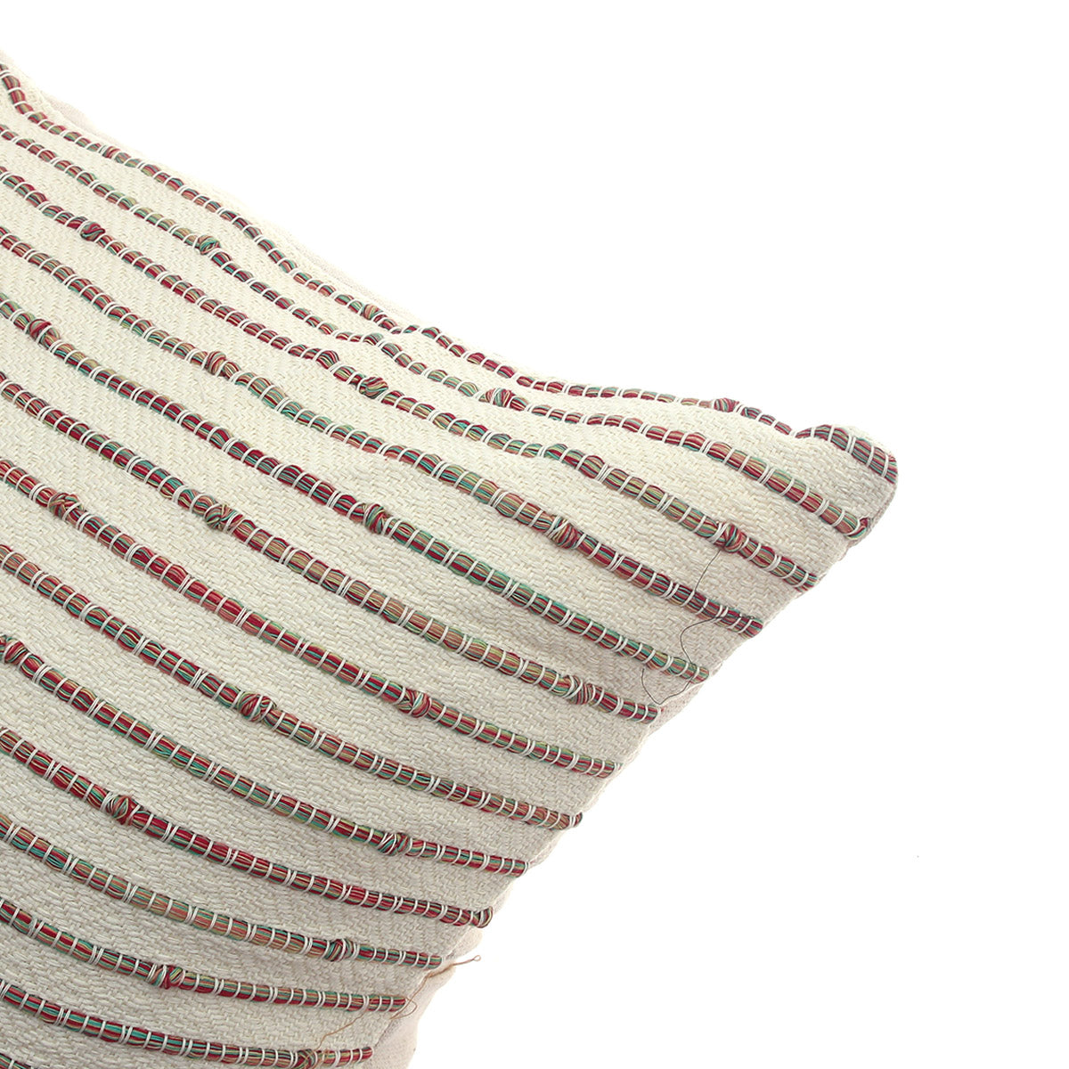 Rang Textured Cushion Cover 20x20 Ð Handwoven Cotton Throw Pillow in Neutral Earth Tones