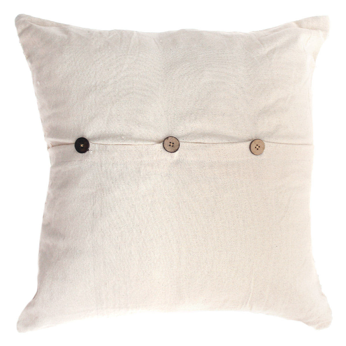 Rang Textured Cushion Cover 20x20 Ð Handwoven Cotton Throw Pillow in Neutral Earth Tones