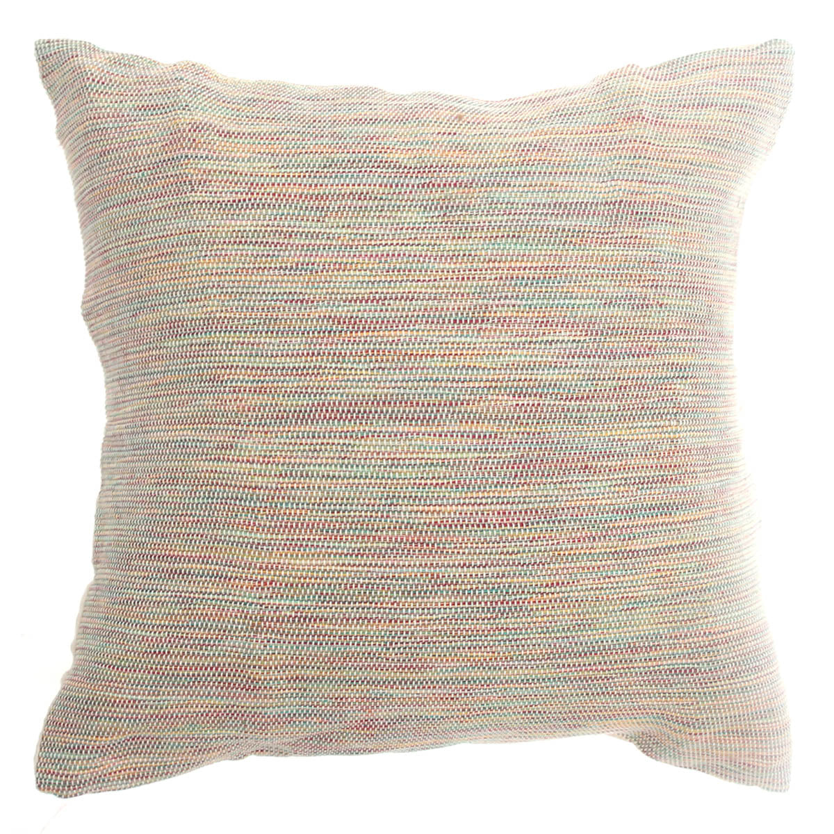 Sahar Textured Cushion Cover 18x18 Ð Handwoven Cotton Throw Pillow in Subtle Multicolor Weave