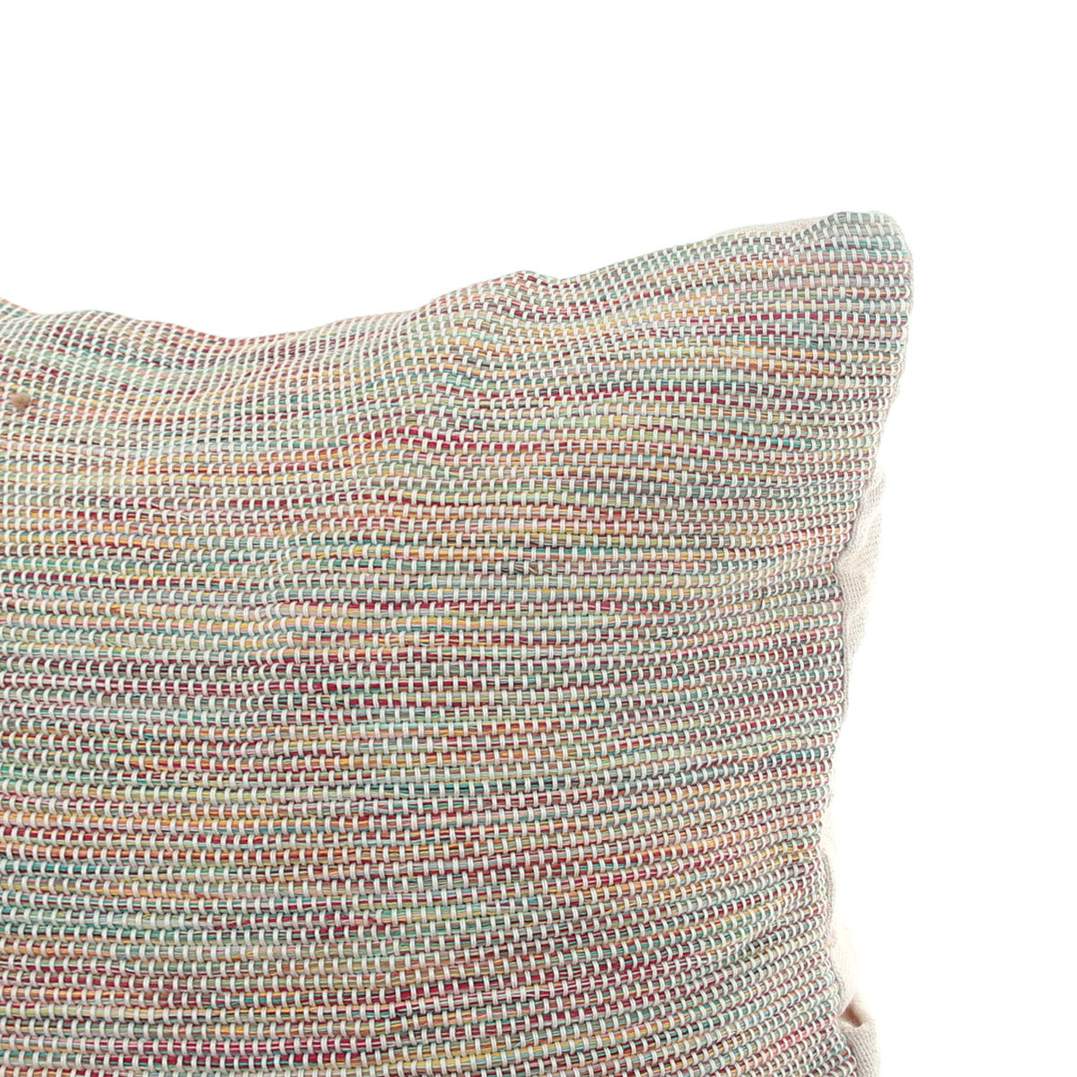 Sahar Textured Cushion Cover 18x18 Ð Handwoven Cotton Throw Pillow in Subtle Multicolor Weave