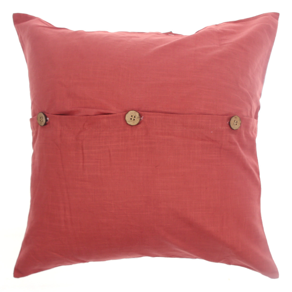 Shalimar Buta Cushion Cover 18x18 Ð Traditional Floral Red Cotton Throw Pillow Cover