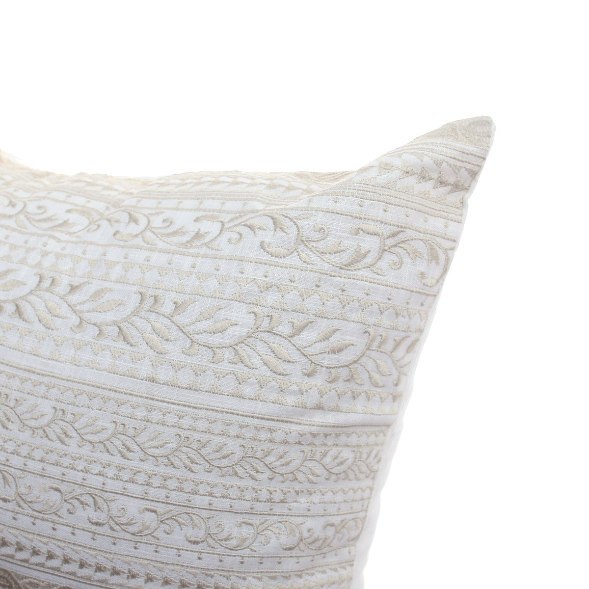White Jaal Cushion Cover 20x20 Ð Elegant Cotton Embroidered Throw Pillow Cover