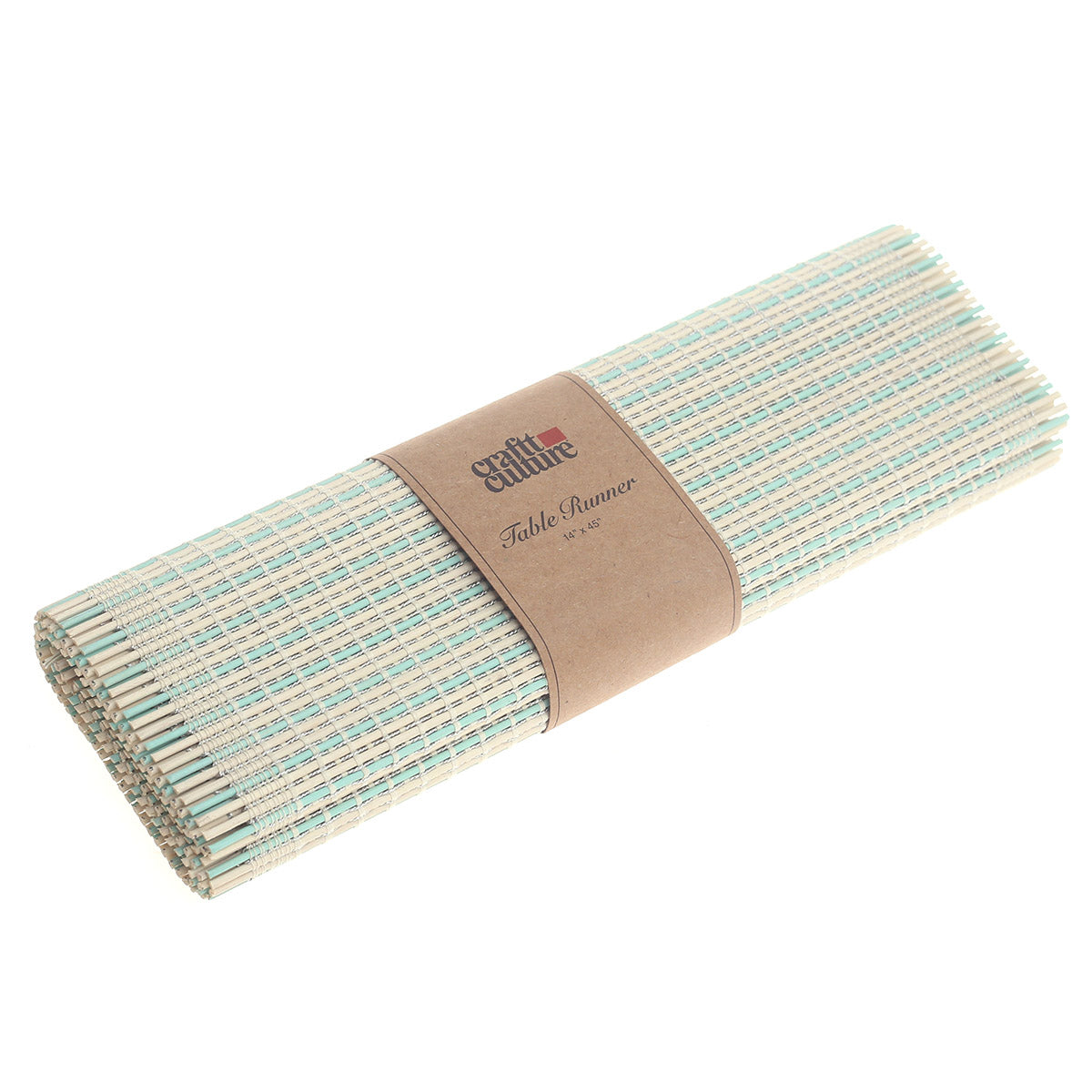 Blue Textured Bamboo Table Runner 13x45 Ð Eco-Friendly Woven Dining Table Decor
