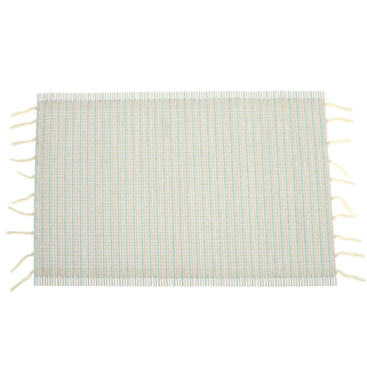 Blue Textured Bamboo Placemat 13x19 Ð Eco-Friendly Woven Table Mat