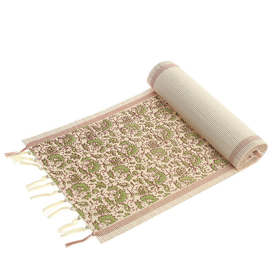 Gul Chhap Bamboo Table Runner 13x72" Ð Long Floral Eco-Friendly Dining Runner