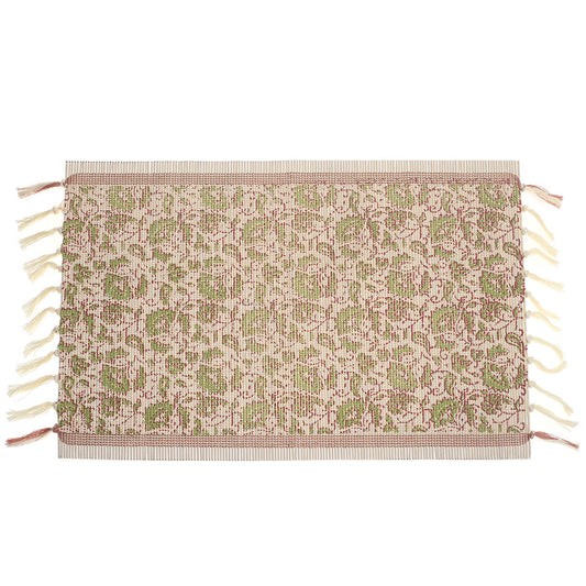 Gul Chhap Bamboo Placemat 13x19" Ð Handcrafted Floral Eco Table Mat
