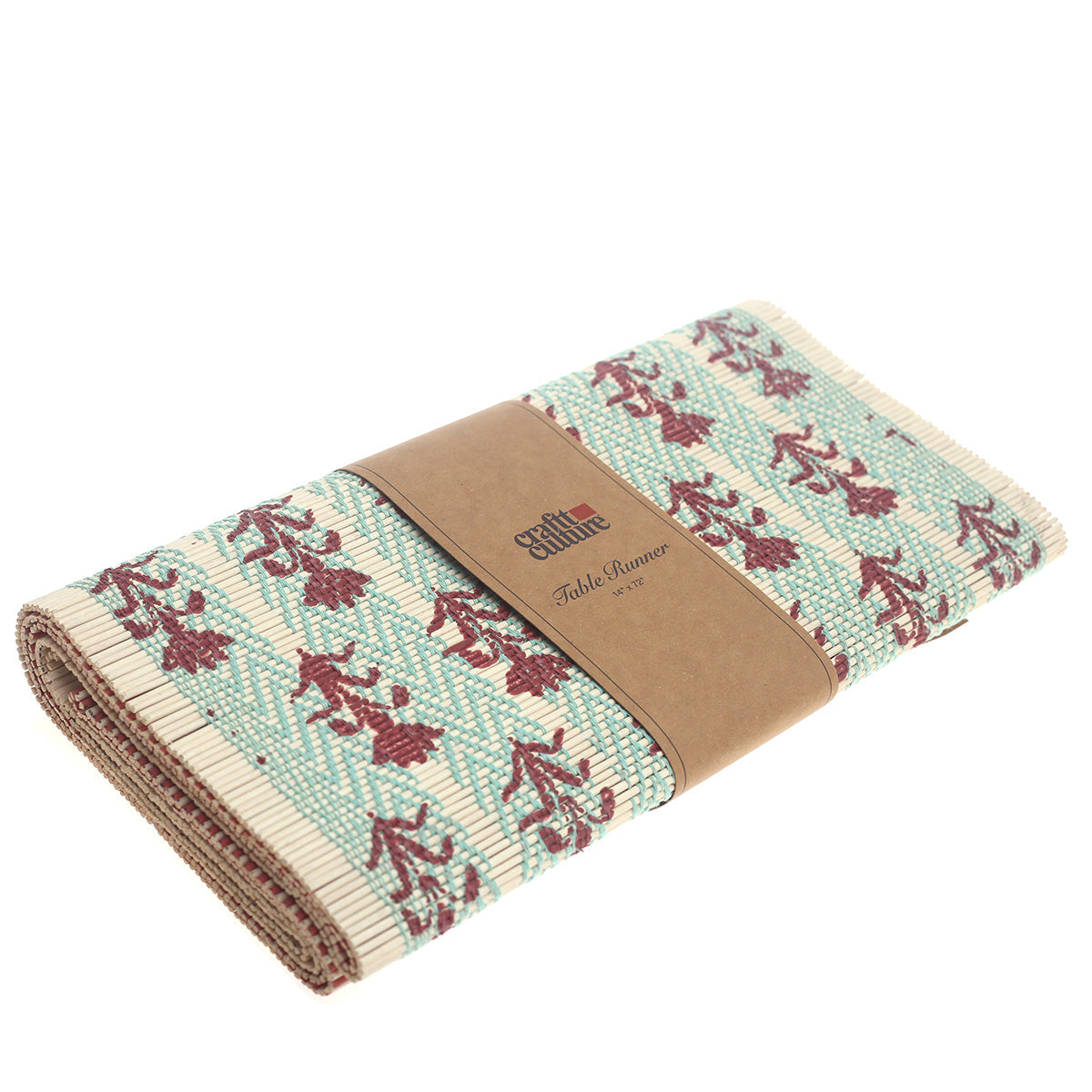 Resham Phool Bamboo Table Runner 13x72" Ð Eco-Friendly Handwoven Floral Runner