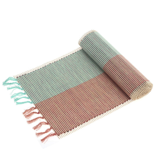 Shaded Pastels Bamboo Table Runner 13x45" Ð Eco-Friendly Handwoven Dining Accent