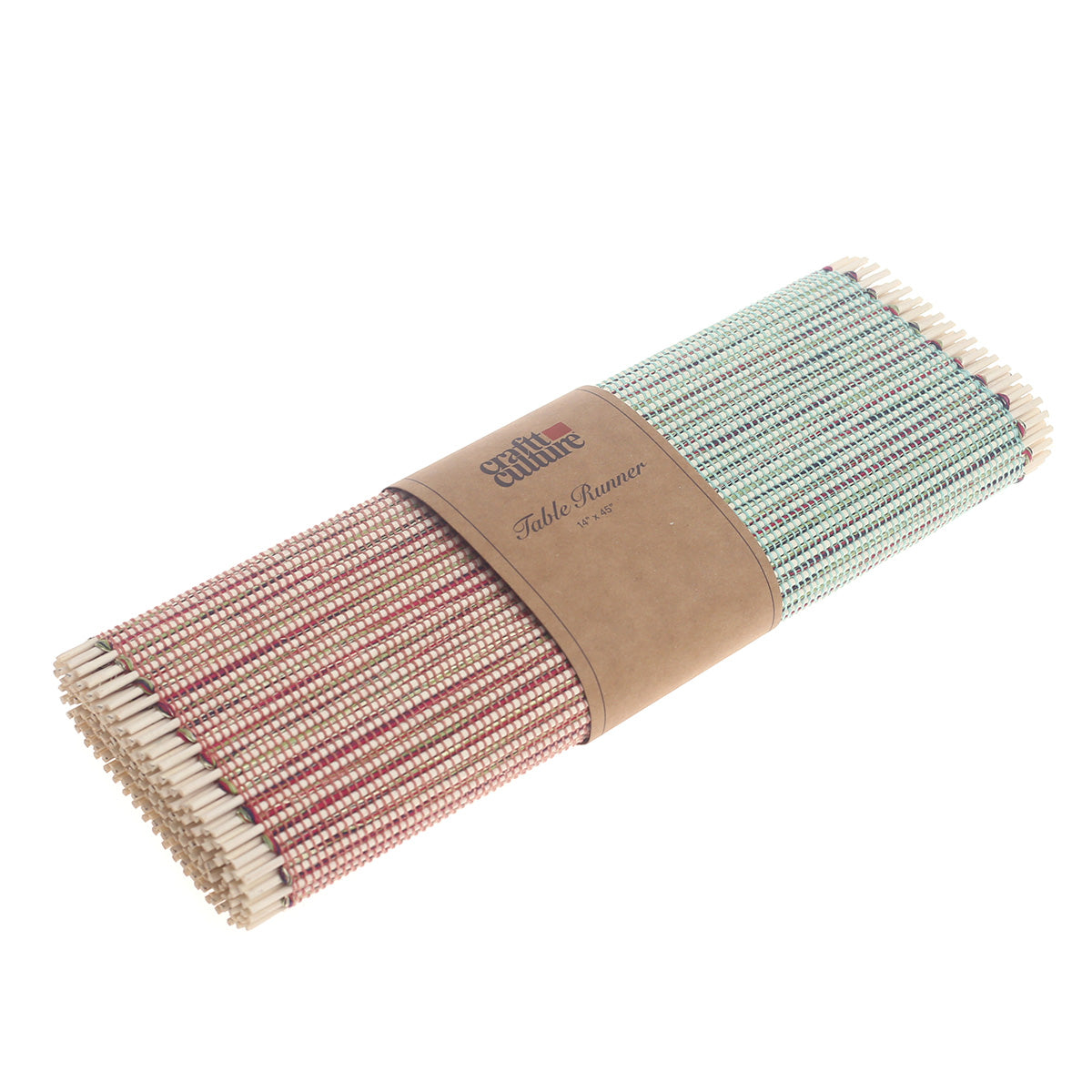 Shaded Pastels Bamboo Table Runner 13x45" Ð Eco-Friendly Handwoven Dining Accent