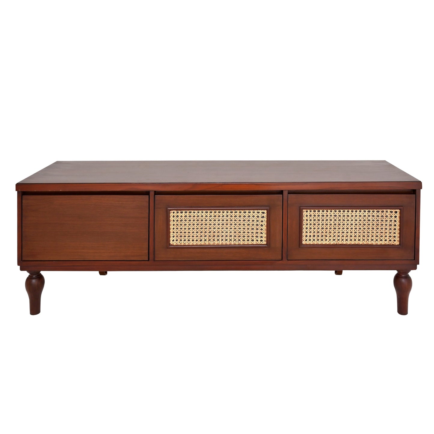 Gul Bahar TV Unit Ð Solid Wood Media Console with Cane Accents