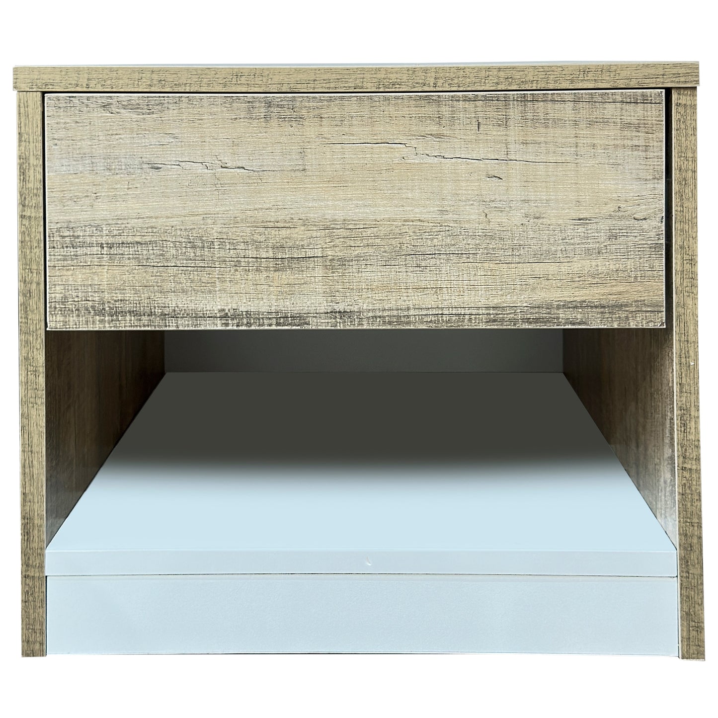 Mike Side Table Ð Minimalist Wooden Finish with Storage Shelf