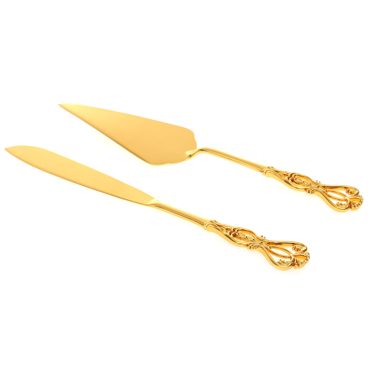 2?Piece Cake Server Set Ð Gold Stainless Steel Knife & Lifter