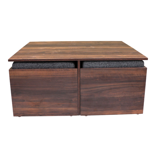 Demon Coffee Table (Wooden Top) with 04 Puffy