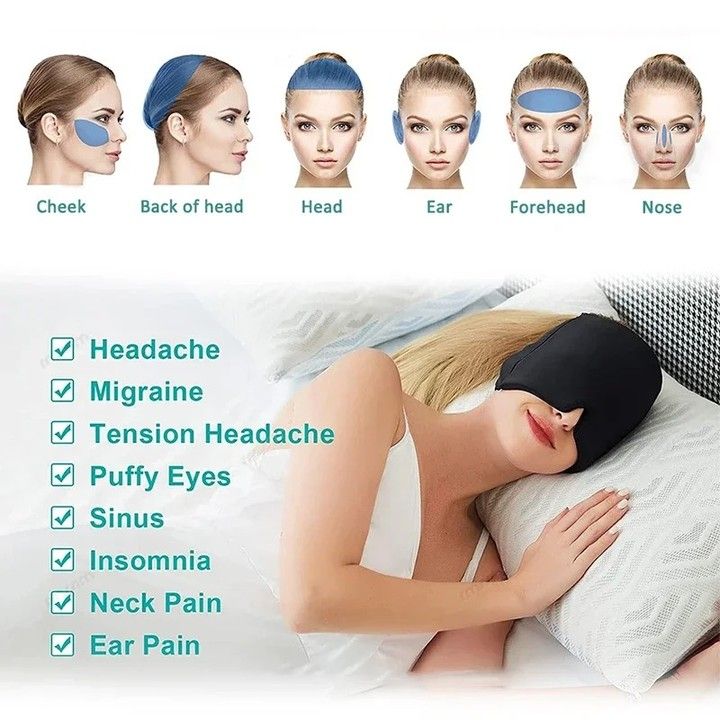 Migraine Relief Gel Cap – Hot & Cold Therapy for Headaches, Sinus & Eye Puffiness