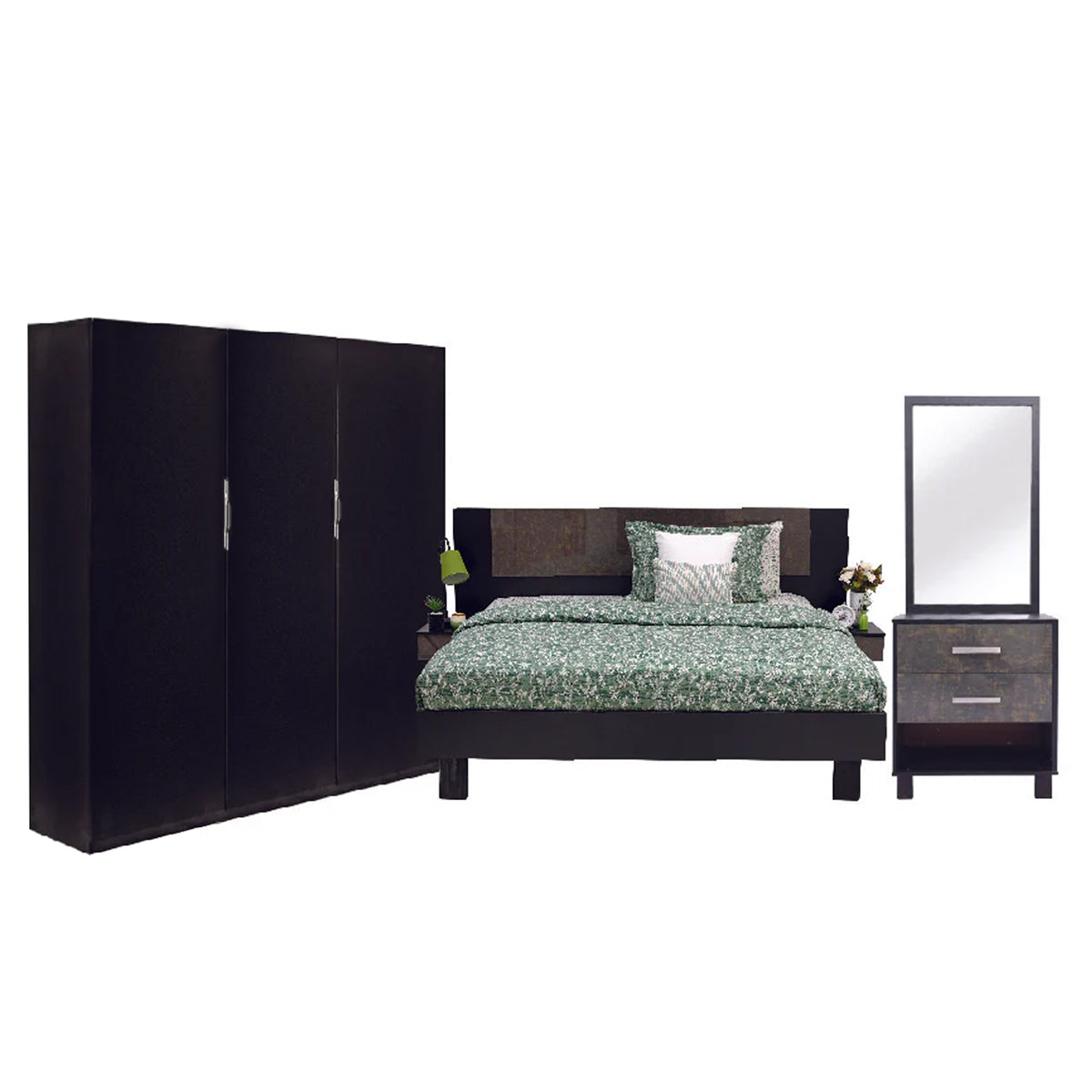 Novak - Bed , Dresser & 3 Door wardrobe