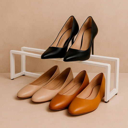 Edge Shoe Rack Ð Sleek Tiered Organizer for Heels & Flats