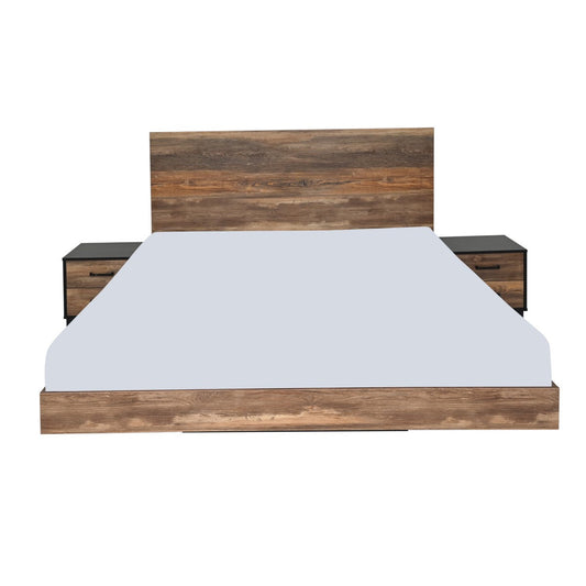 Flamingo King Size Bed with 2 Side Tables
