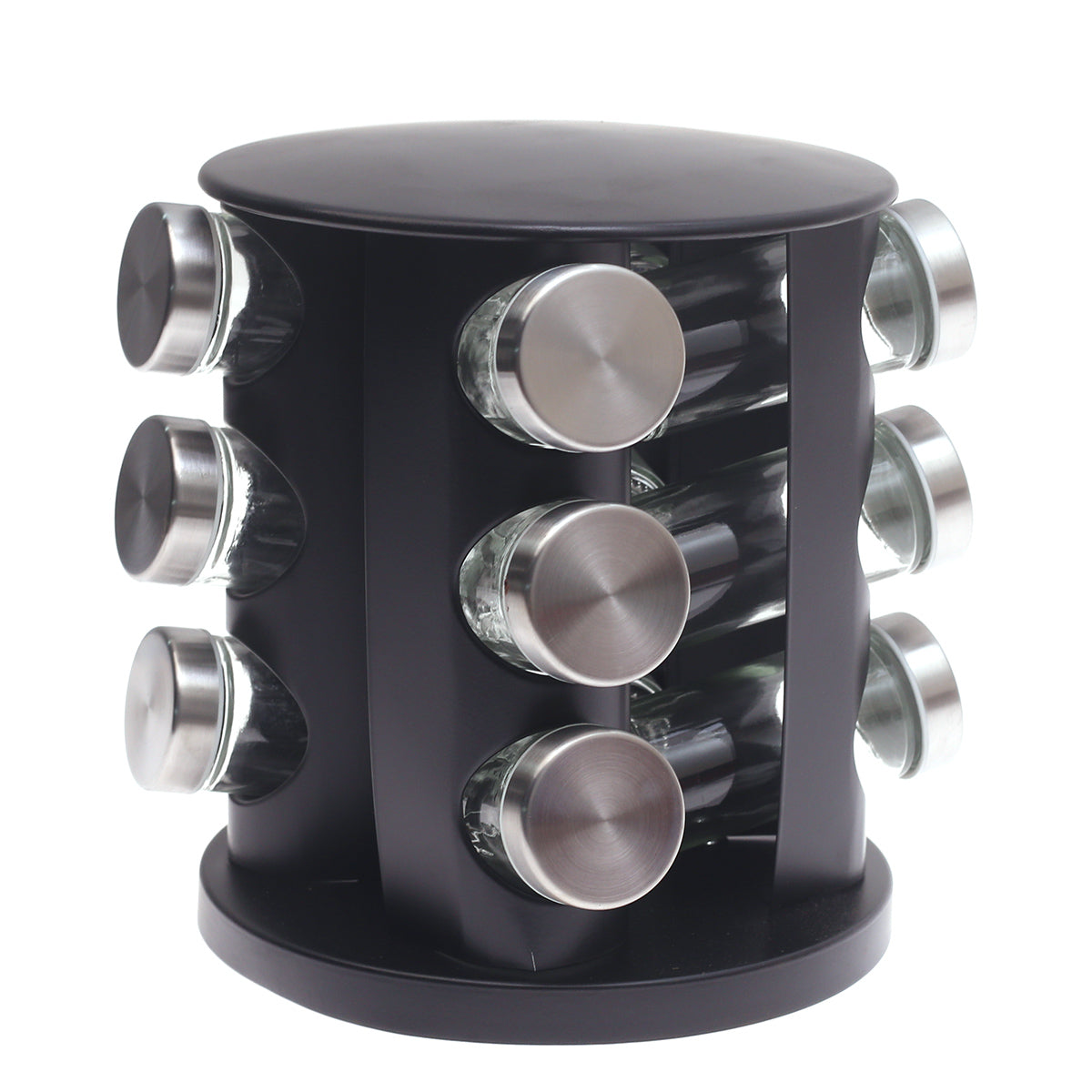 12-Jar Rotating Spice Rack Ð Black