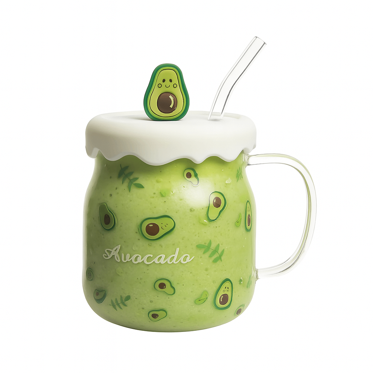 Fruit Mug Ð Transparent with Fun Fruit Design & Lid