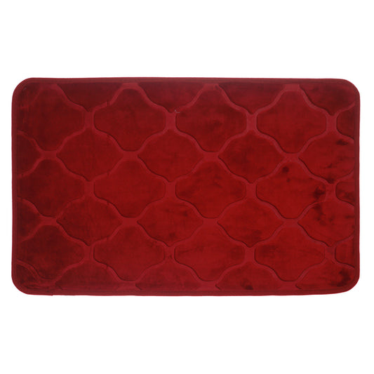 SINGLE BATH MAT MAROON PEBBLE