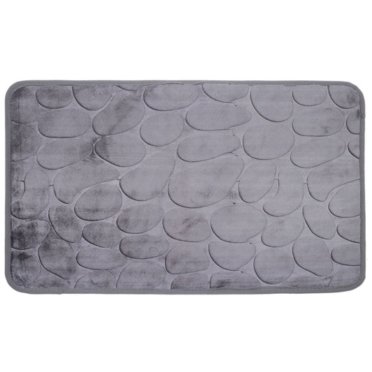SINGLE SILVER GREY BATH MAT PEBBLE