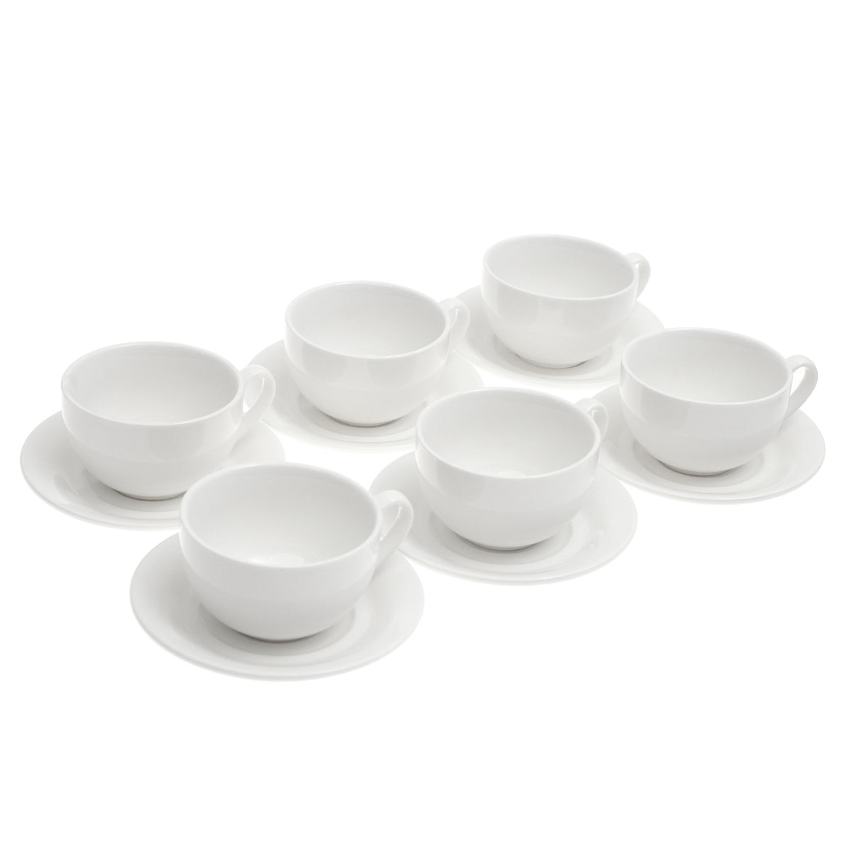 6-Piece Cup & Saucer Set Ð Elegant White Ceramic