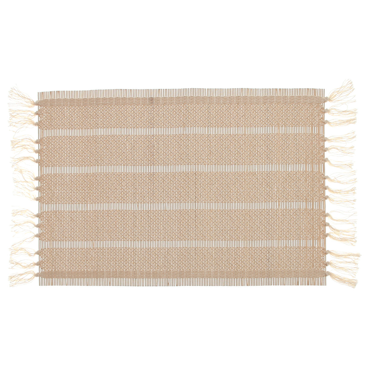Beige Chevron Bamboo Mat 13X19Ó